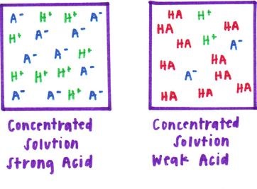 What are acids and bases? – Chemistry Notes diagram strong acid solution 